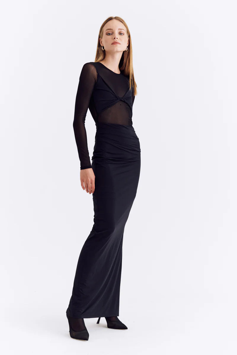 Suboo Auguste Long Sleeve Mesh Jersey Maxi - Black